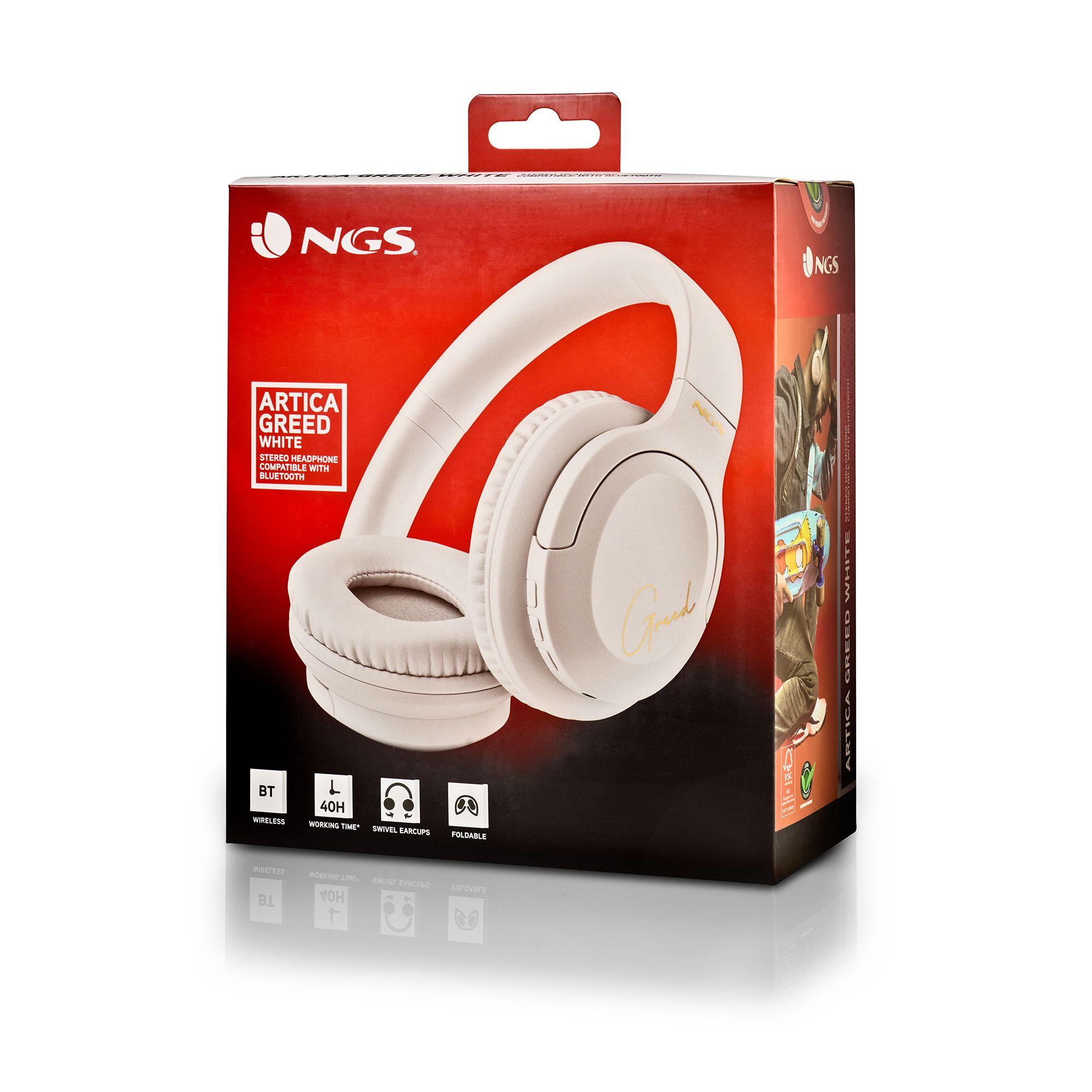 Auscultadores NGS Artica Greed (Binaural - Com fios e sem fios - Circum-aural - Branco), miniatura 10