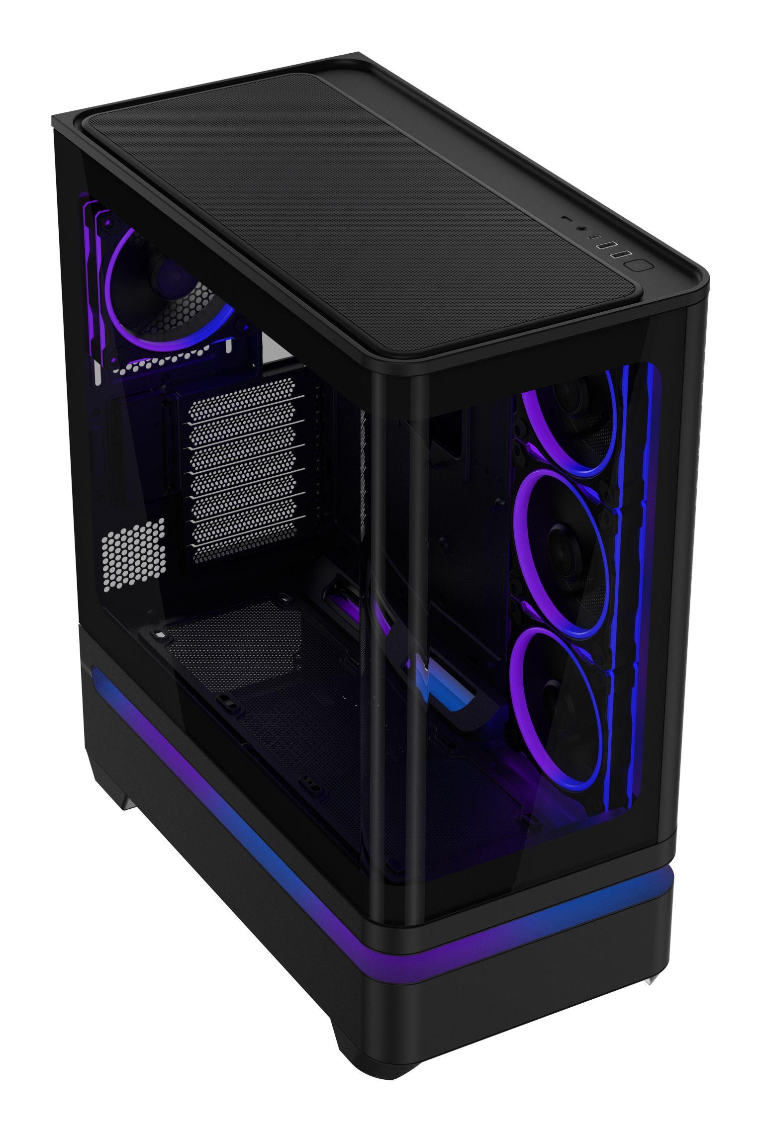 Caixa PC ASUS PRIME AP304 TG ARGB (Mini-ITX, ATX, micro ATX - 17,5 cm - 42 cm - Preto) — miniatura 3
