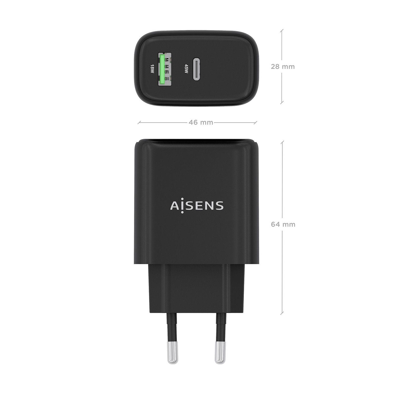 Carregador de Parede AISENS A110-0972 (45 W - Preto), miniatura 4