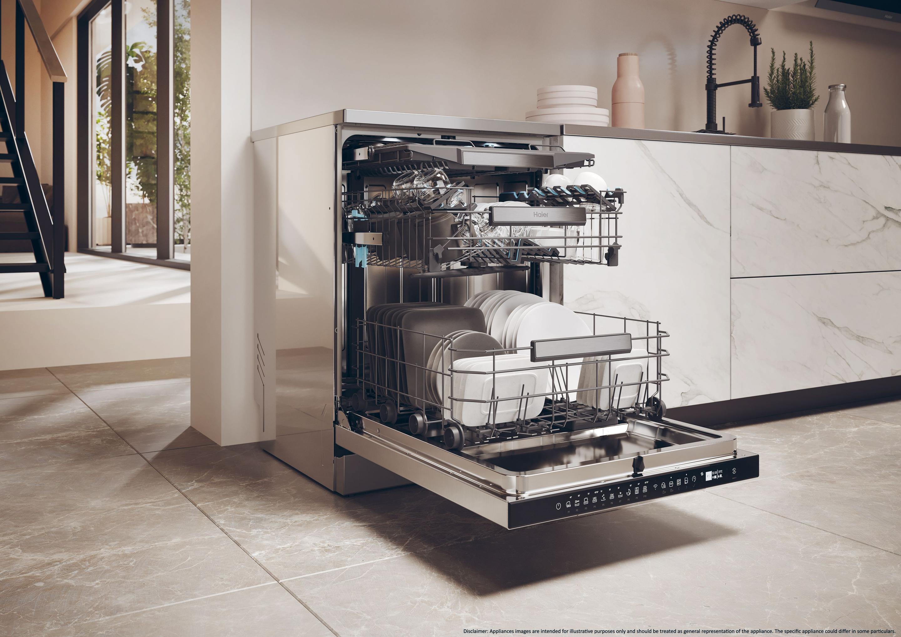 Máquina de Lavar Loiça Independente HAIER I-Pro Shine Series 7 XF4A4M4PX (14 talheres - B - Intensive 75°C - Cinzento), miniatura 14