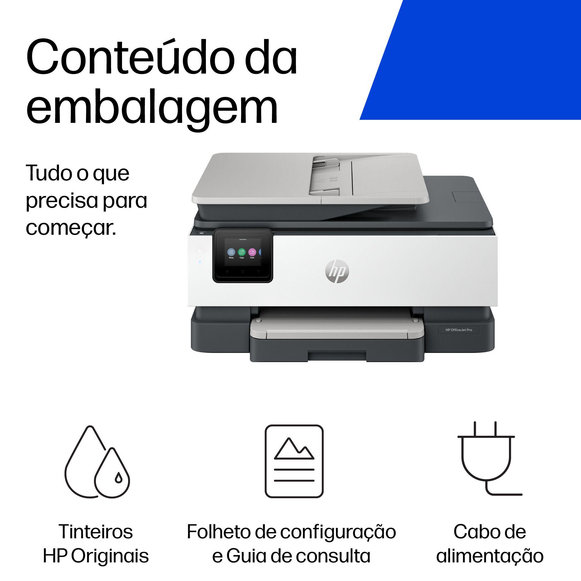 Impressora Multifunções Jato de Tinta HP OfficeJet Pro 8125e (A4 - Impressão a cores - 225 folhas - Azul) — miniatura 5