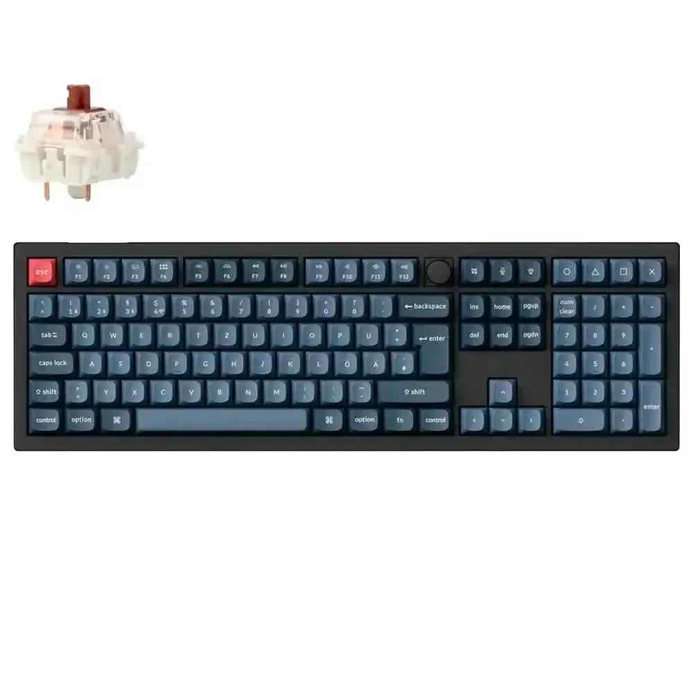 Teclado KEYCHRON V6 Max (Português - Gateron Jupiter Brown - Tamanho completo - Preto/Cinzento)