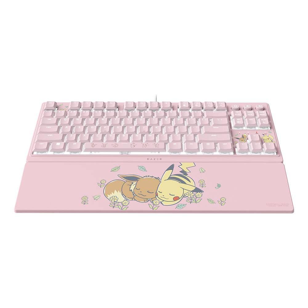Teclado RAZER Ornata V3 Tenkeyless – Pikachu & Eevee Edition (US - Tecla com membrana mecânica - 80 - Rosa) — miniatura 4
