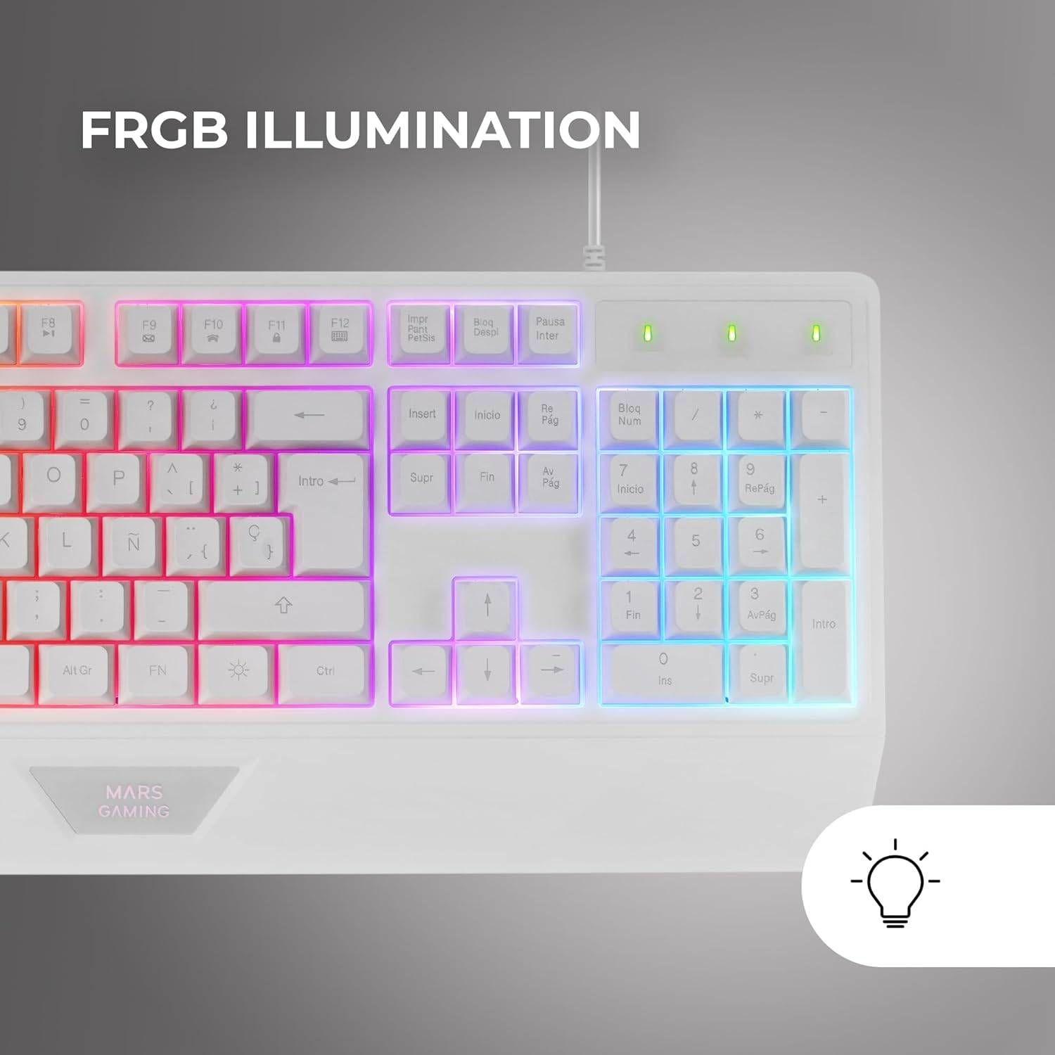 Teclado MARS GAMING MK124 (Português - Mecânico - Tamanho completo - Branco) — miniatura 6