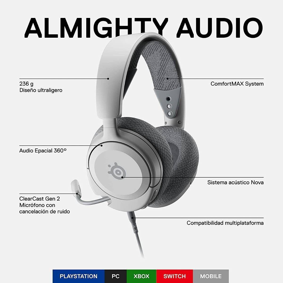 Headset Gaming STEELSERIES Arctis Nova 1P (Binaural - Com fios - Intra-aural - Branco), miniatura 3