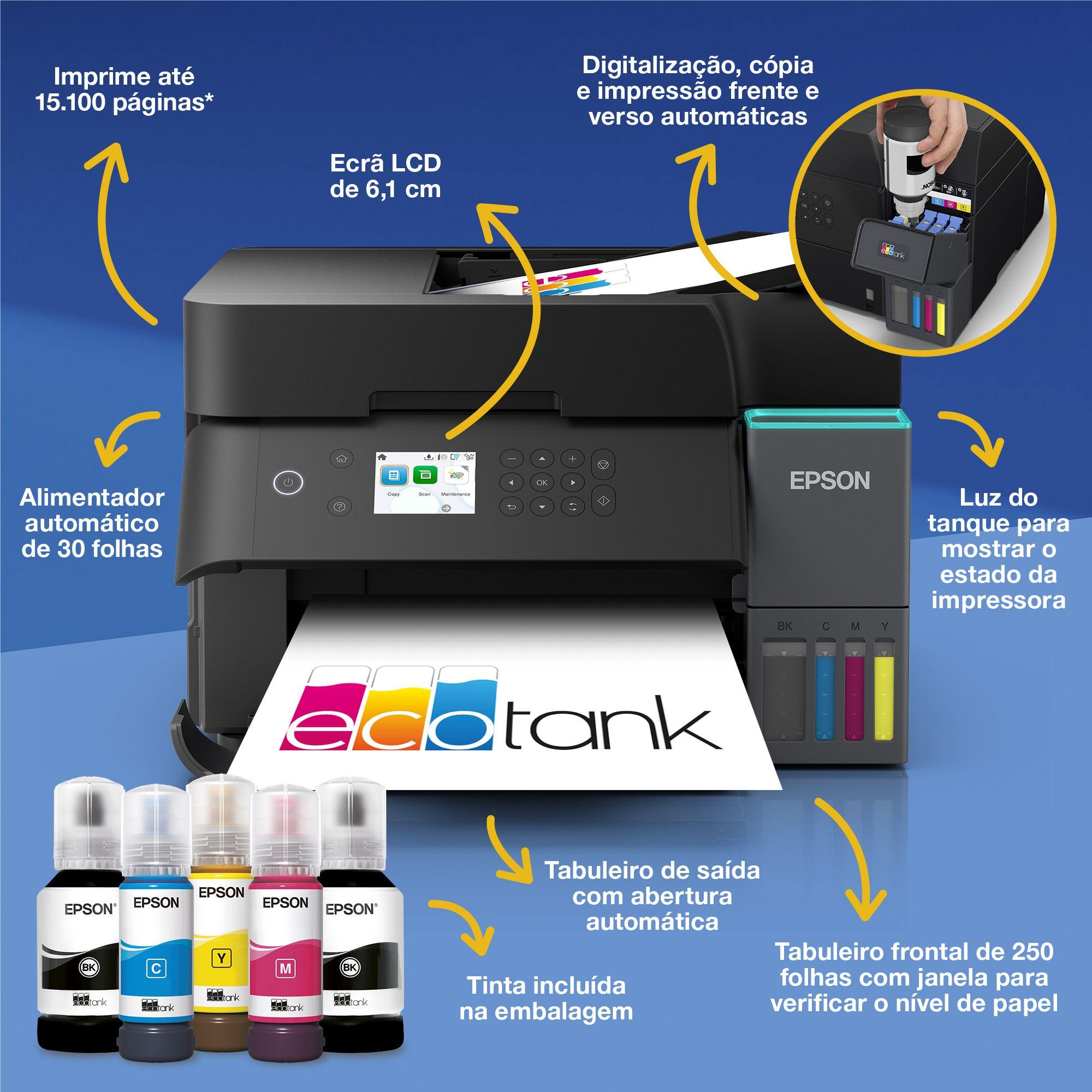 Impressora Multifunções EPSON EcoTank ET-3950 (A4 - Impressão a cores - AC - Preto) — miniatura 3