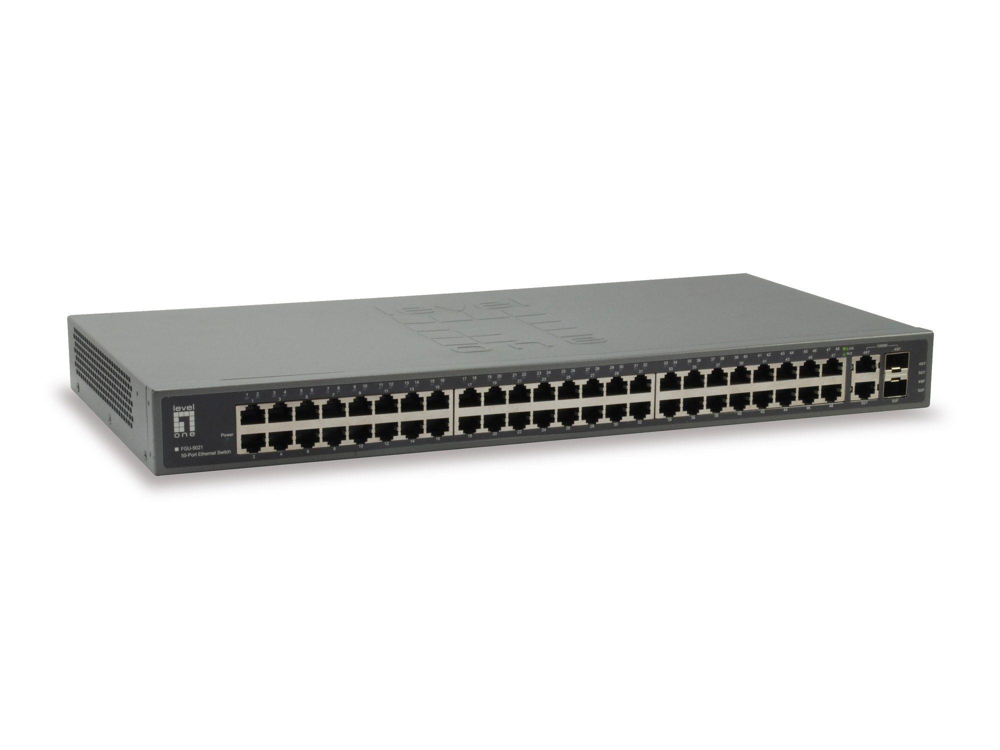 Switch LEVELONE FGU-5021 (Fast Ethernet - 4 MB - 13,6 Gbit/s - Cinzento)