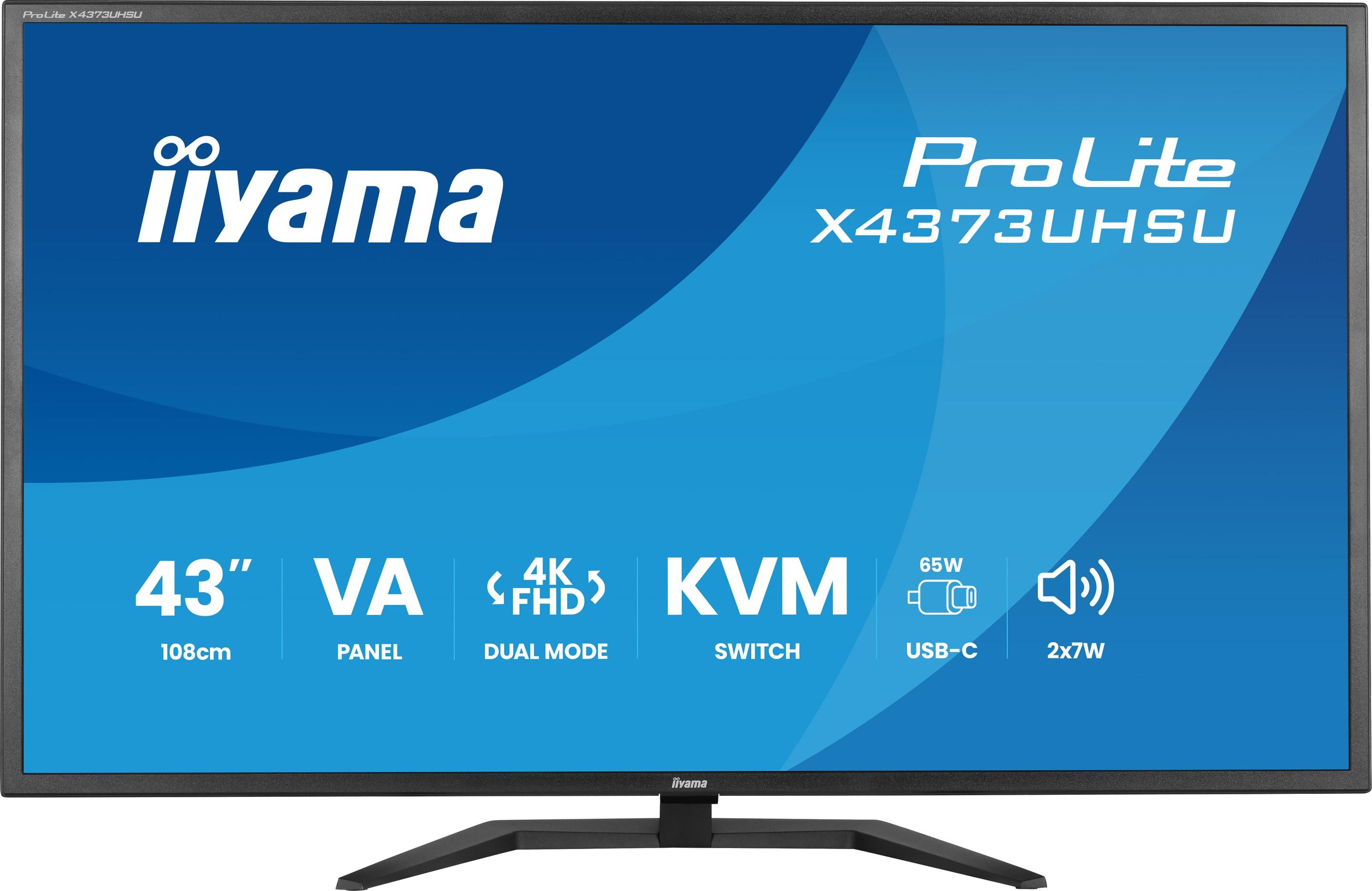 Monitor IIYAMA ProLite X4373UHSU-B2 (42,5" - VA - 60 Hz - Preto)