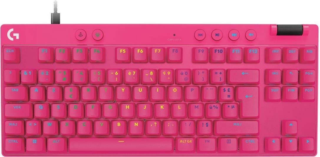 Teclado LOGITECH G PRO X RAPID (Francês - Magnético-mecânicos - USB - Rosa)