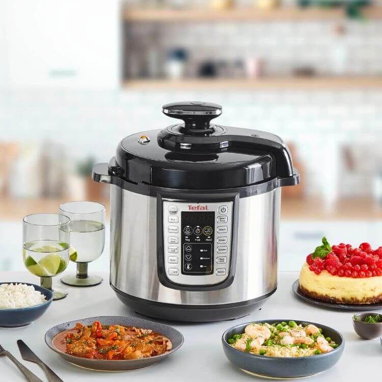 Panela de Pressão Elétrica Multicooker TEFAL Fast & Delicious CY505EE0 (Altura 37,3 cm - Preto/Prateado), miniatura 4