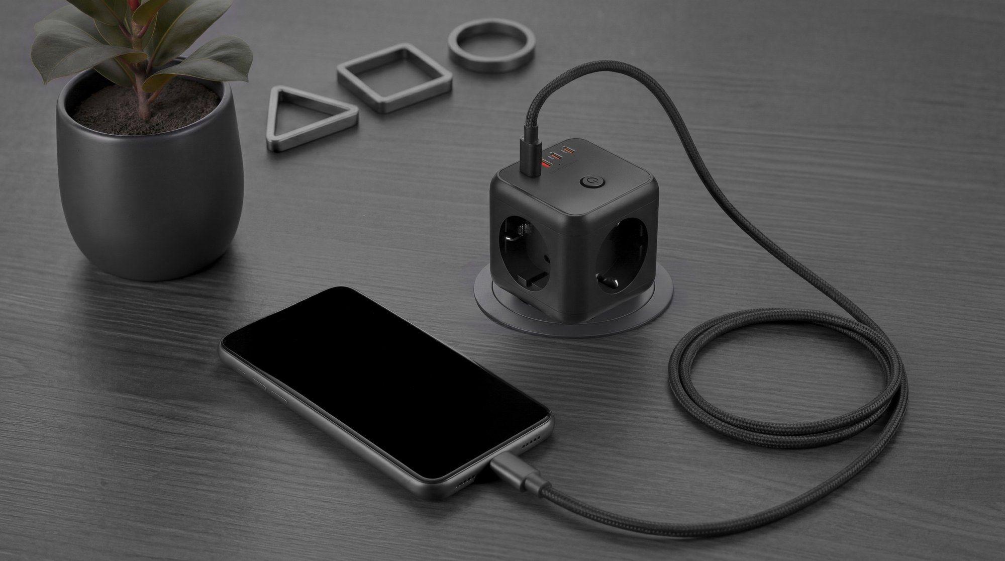 Carregador de Parede e Distribuidor de Energia MARS GAMING MDCUBE20 (Preto) — miniatura 6