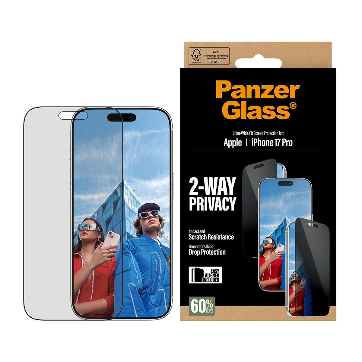 Película de Proteção de Ecrã PANZERGLASS Privacy Protector iPhone 17 Pro (Apple - Transparente), miniatura 2