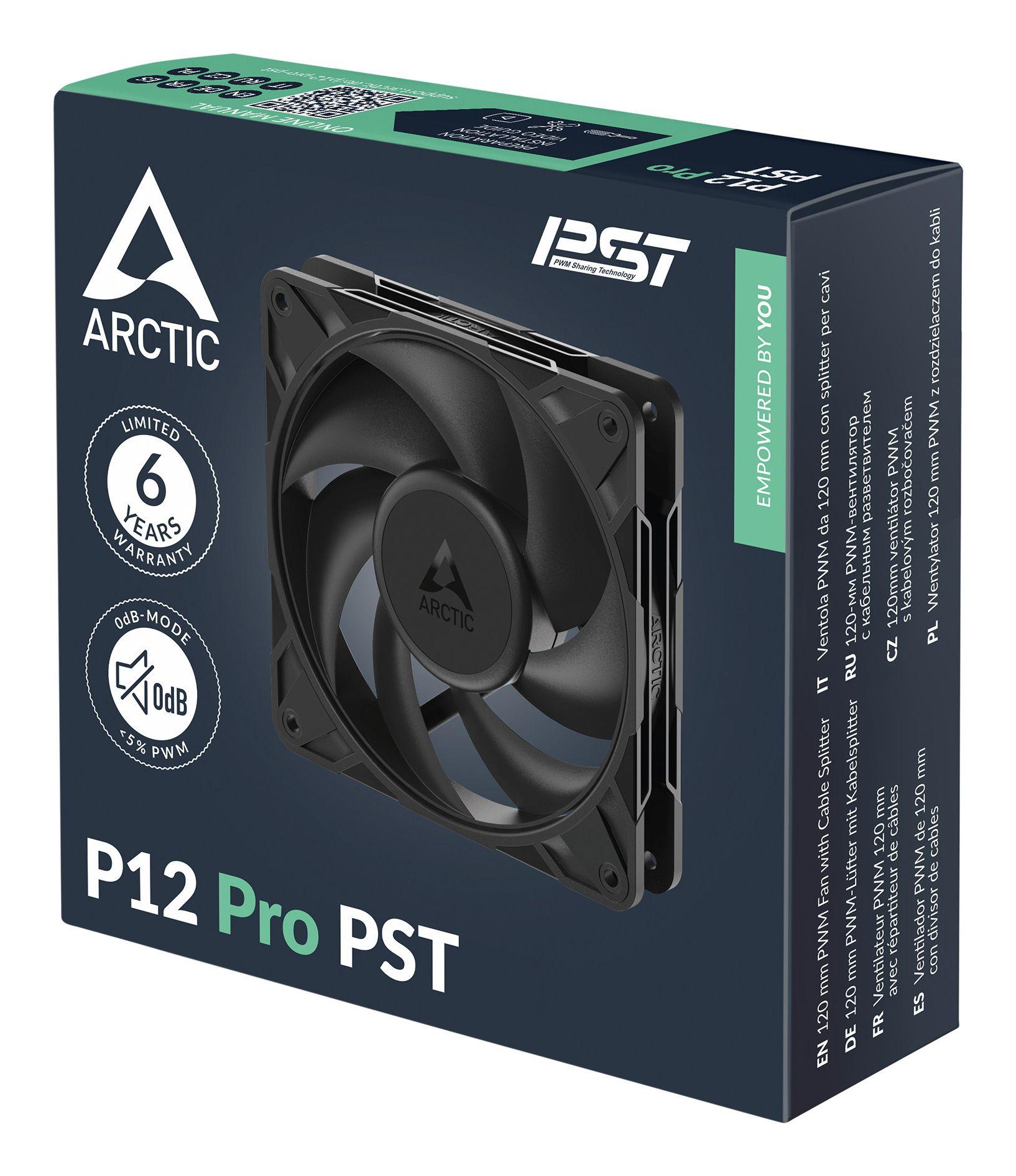 Ventoinha para Caixa de Computador ARCTIC P12 Pro PWM PST (Preto) — miniatura 6