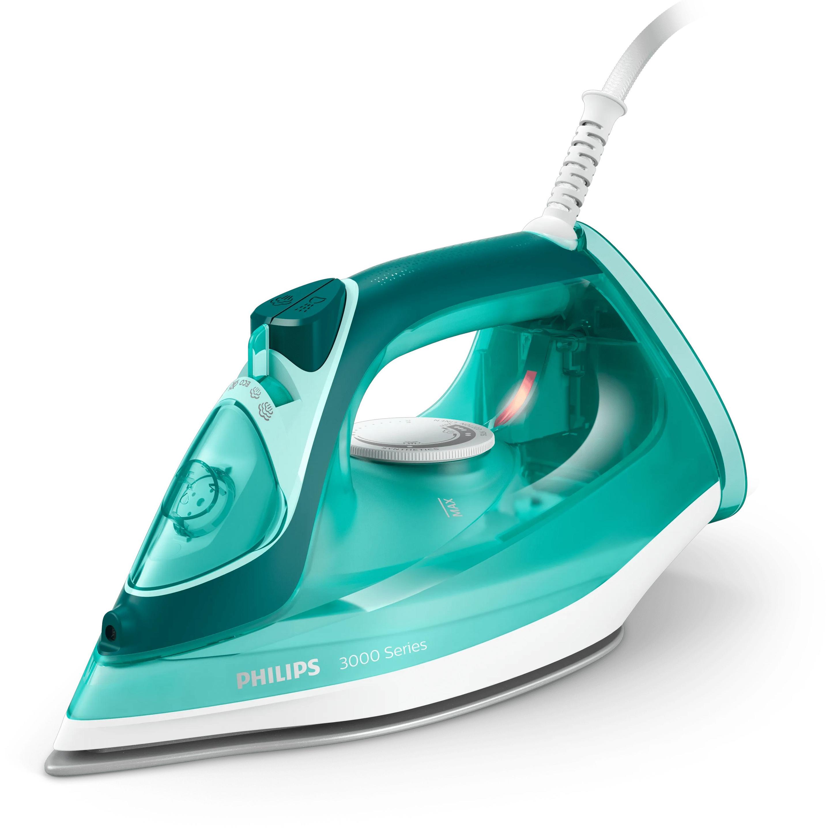 Ferro de Engomar PHILIPS DST3030/70 (2400 W - 0,3 l - Base de cerâmica - Turquesa)