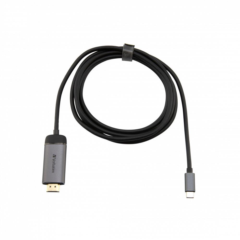 Cabo USB-C para HDMI VERBATIM 49144 (1,5 m - USB Type-C - Preto e Prateado) — miniatura 4