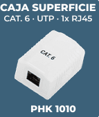 Tomada de Rede de Superfície PHASAK PHK 1010 (RJ45 fêmea - Branco)
