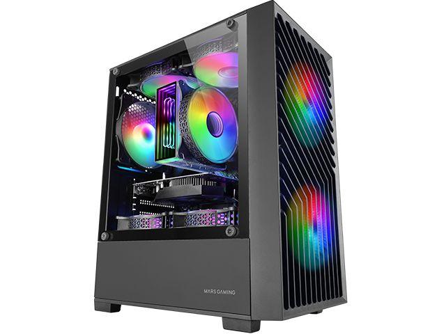 Caixa PC MARS GAMING MC-VORTEX (Micro-ATX, Mini-ITX - Mini-Torre - Rede, SGCC, vidro temperado - Preto) — miniatura 2