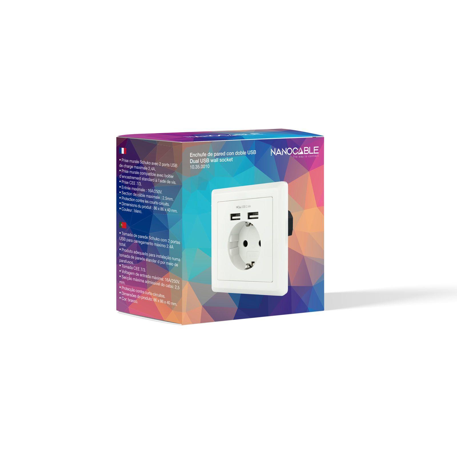 Tomada de Parede NANO CABLE 10.35.0010 (Branco) — miniatura 7