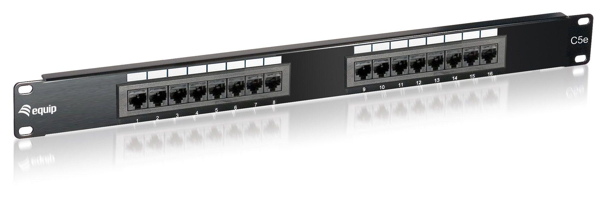 Patch Panel EQUIP 235316 (19" - 16x RJ-45 Cat5e UTP - 1U - Preto)