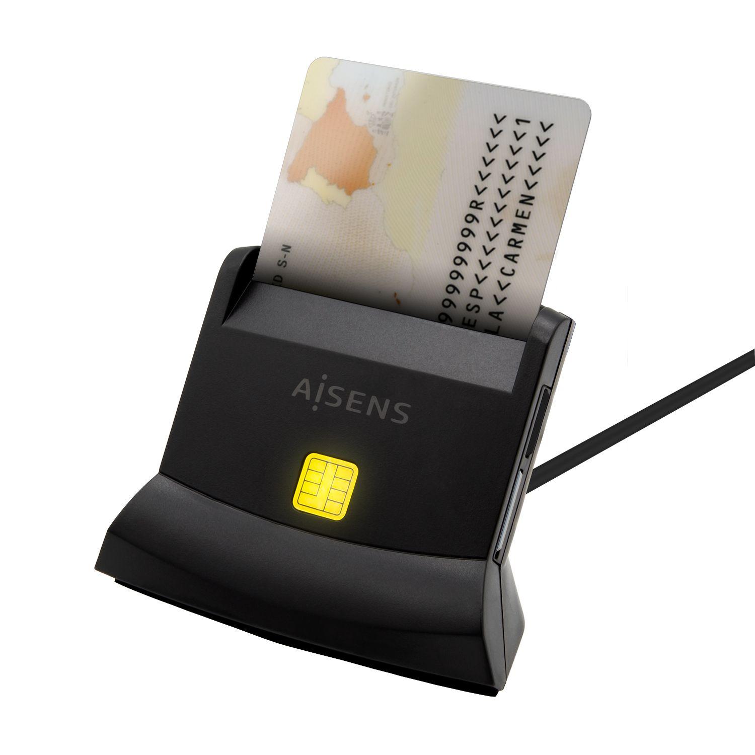 Leitor de Cartões Inteligentes e Memória AISENS ASCR-SN04CSD-BK (USB 2.0 - Preto), miniatura 3