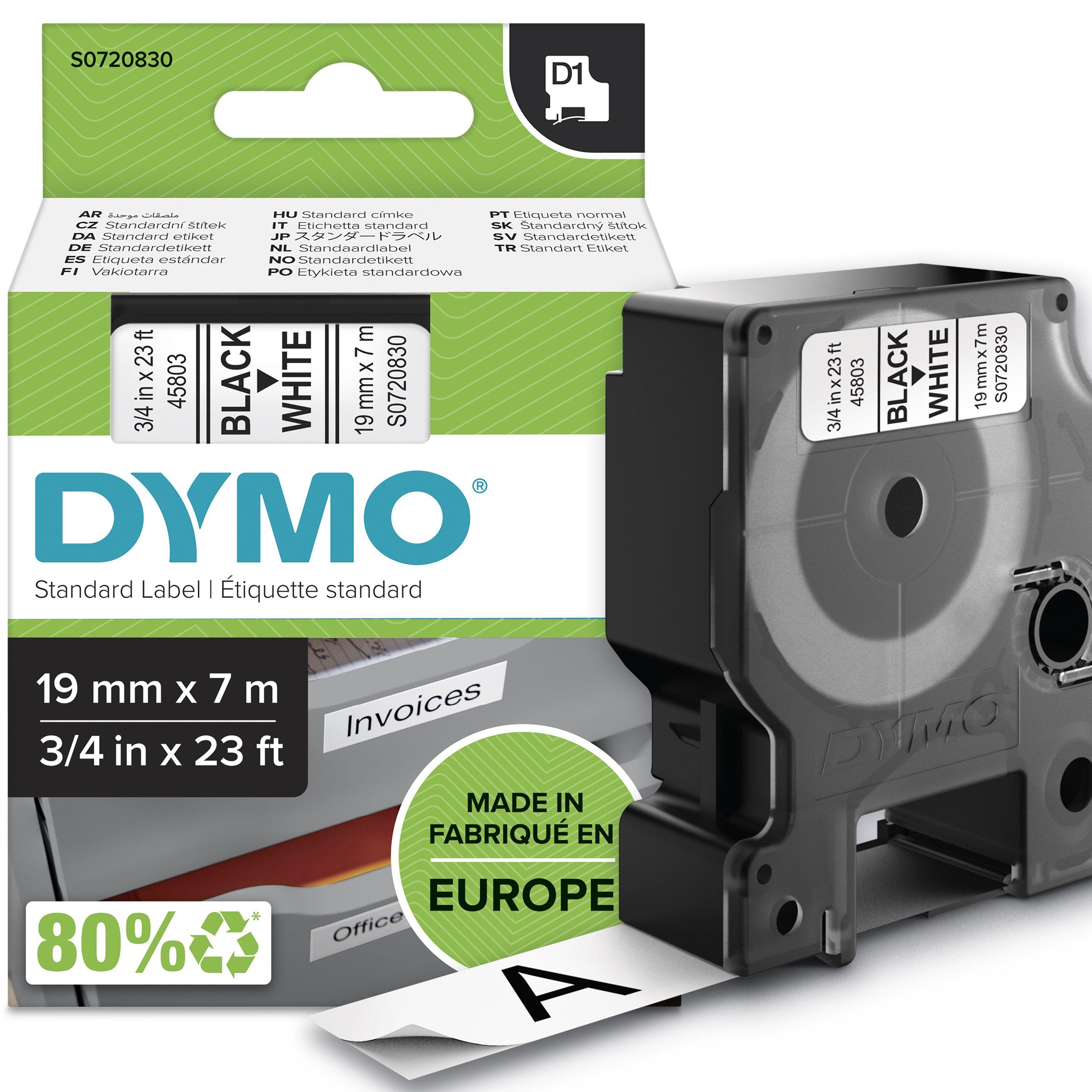 Fita de Etiquetas DYMO D1 45803 (Preto sobre Branco)