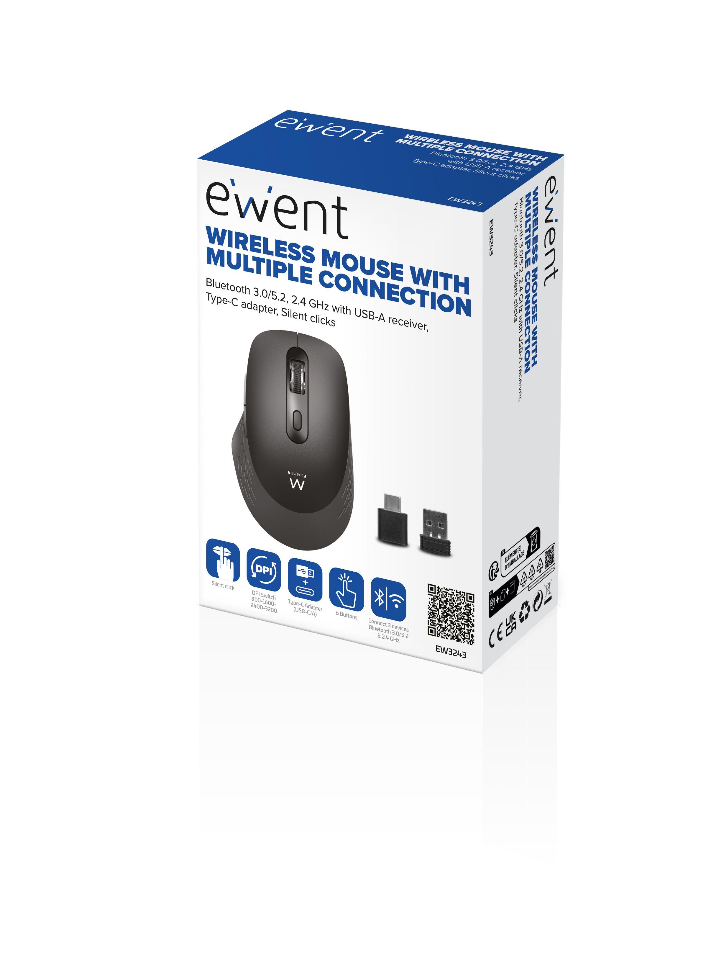 Rato EWENT EW3243 (Mão direita - 3200 DPI - Ótico - Preto e Cinzento), miniatura 2