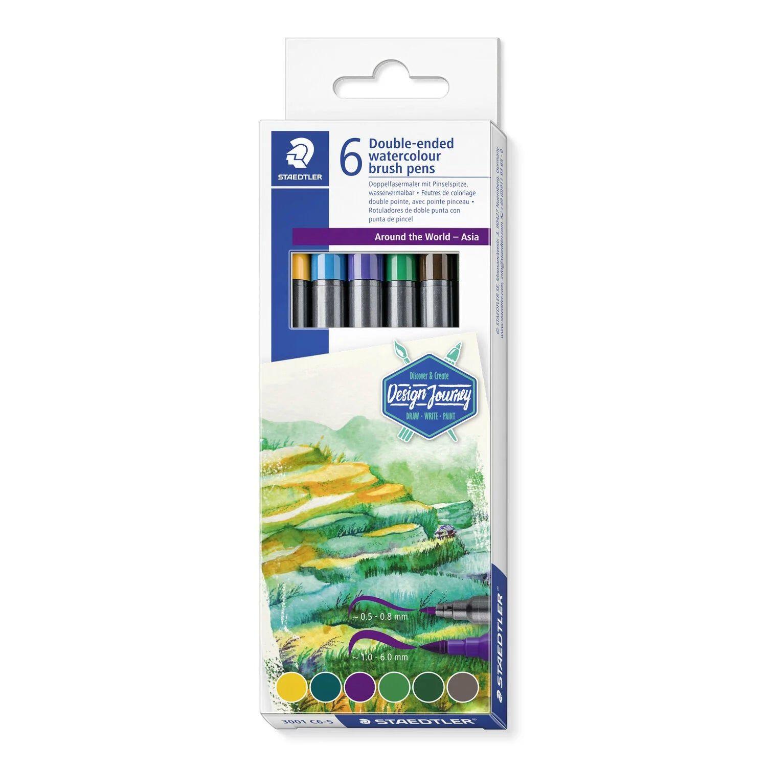 Conjunto de Marcadores de Ponta Dupla STAEDTLER 3001 C6-5 (6 cores - Tinta Aquarelável), miniatura 2
