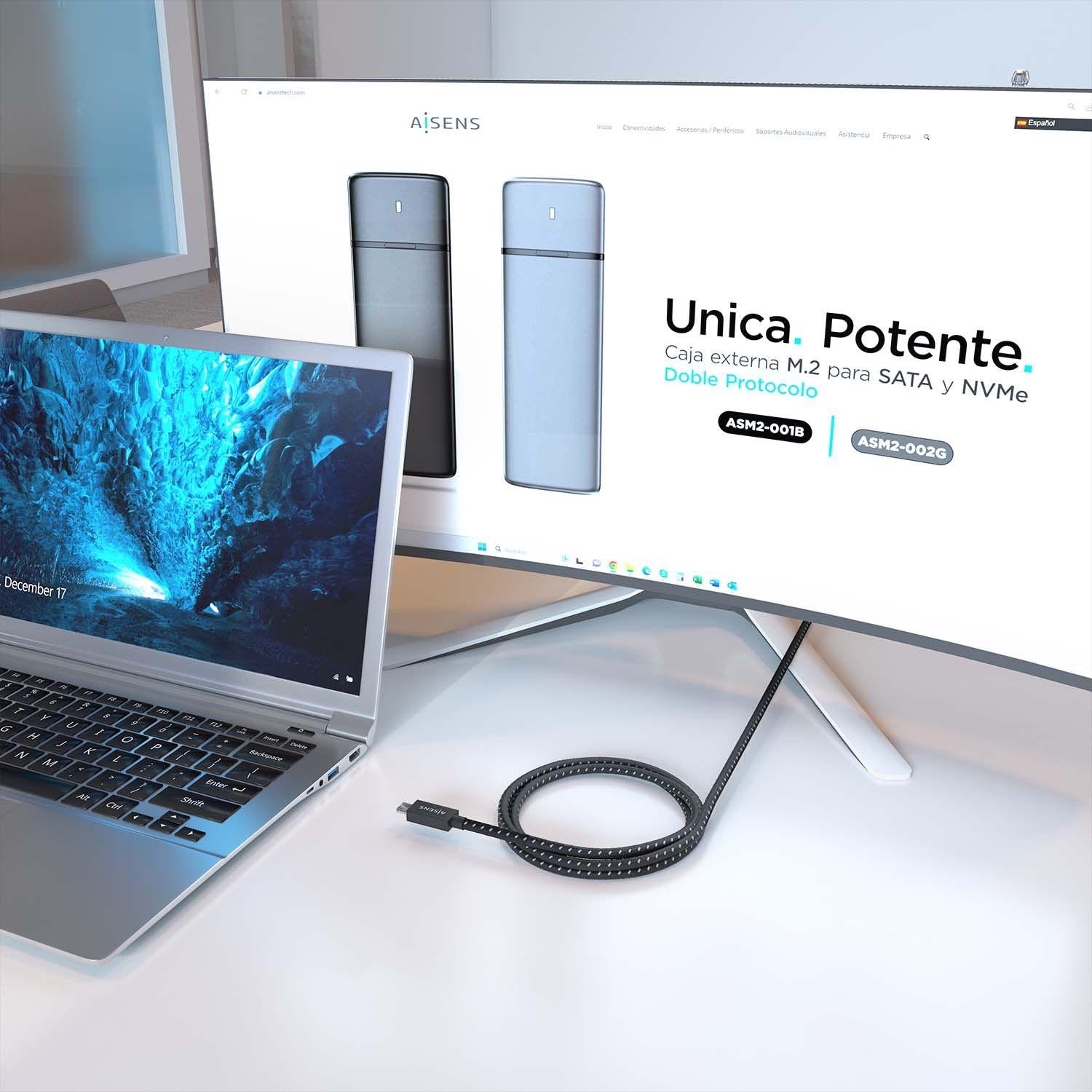 Cabo USB-C AISENS A156-0868 (1,5 m - USB C - Preto) — miniatura 4