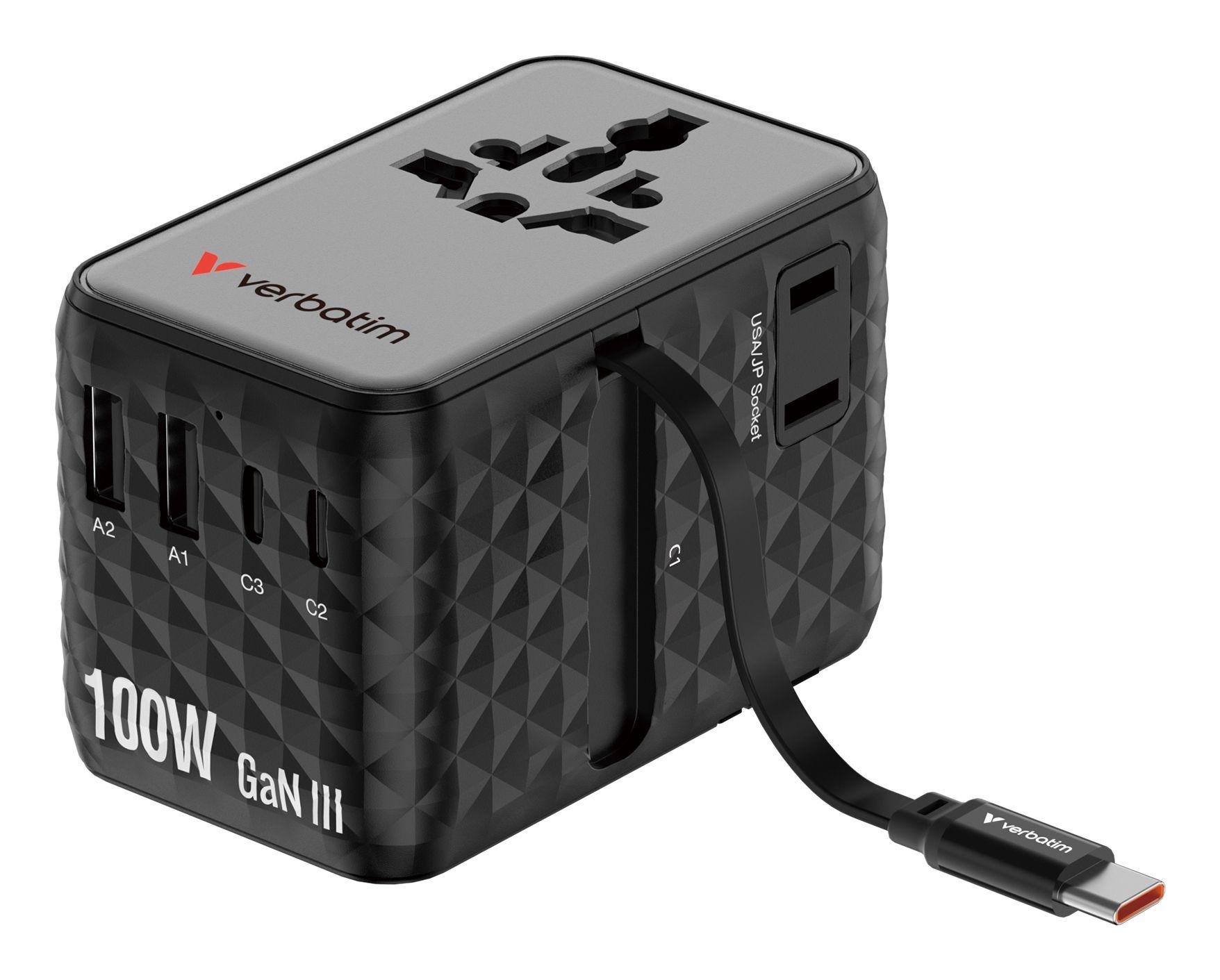 Carregador de Viagem Universal VERBATIM 30191 (USB C - Universal - AC - Preto), miniatura 3