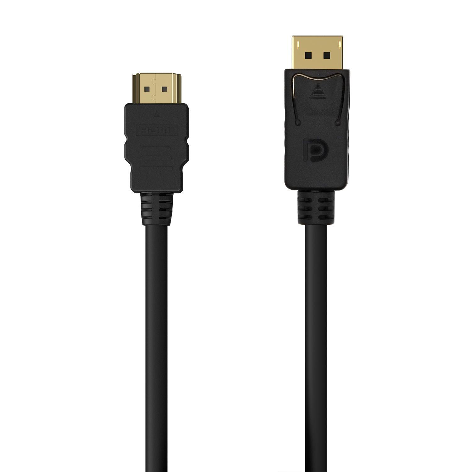 Cabo Conversor DisplayPort para HDMI AISENS A125-0551 (1,5 m - HDMI Type A - Preto)