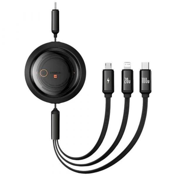 Cabo USB-C BASEUS Free2Draw (1,1 m - USB-C/Micro-USB B/Lightning - USB-C - Preto) — miniatura 2