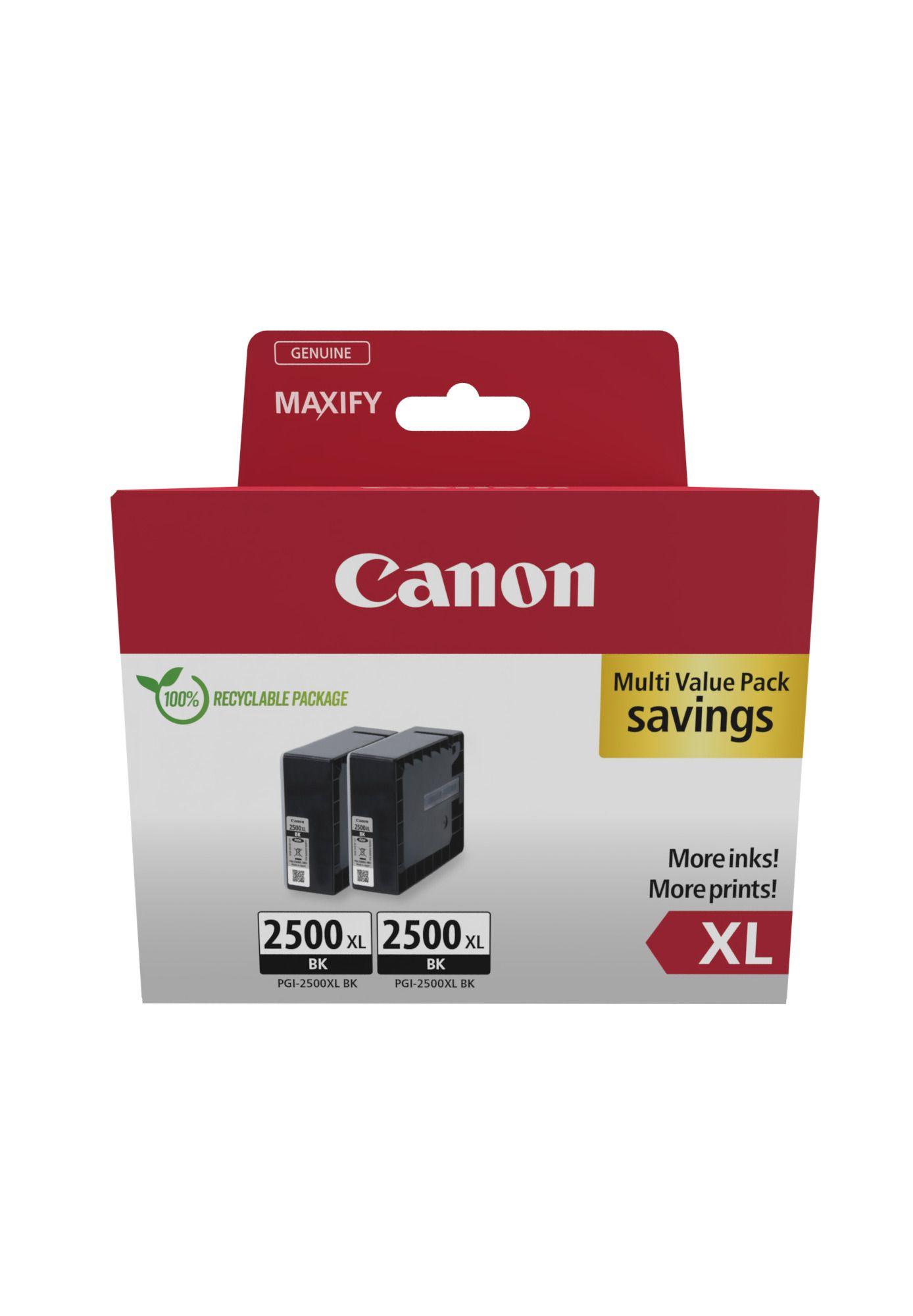 Pack de 2 Tinteiros CANON PGI-2500XL BK Twin (Preto)