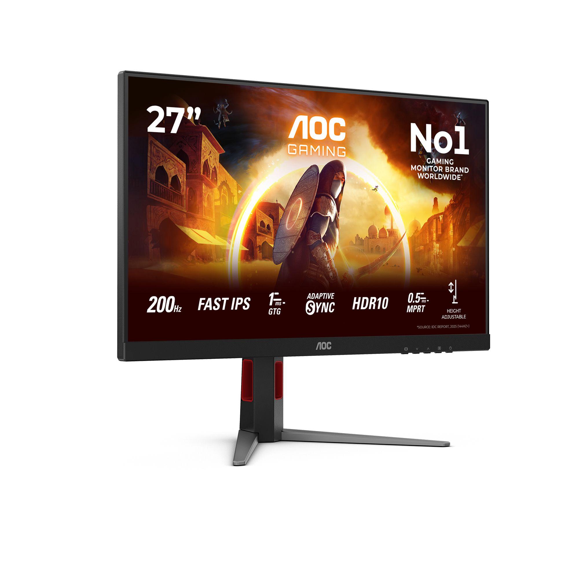 Monitor AOC 27G4HA (27" - Fast IPS - 200 Hz - Preto e Vermelho) — miniatura 2
