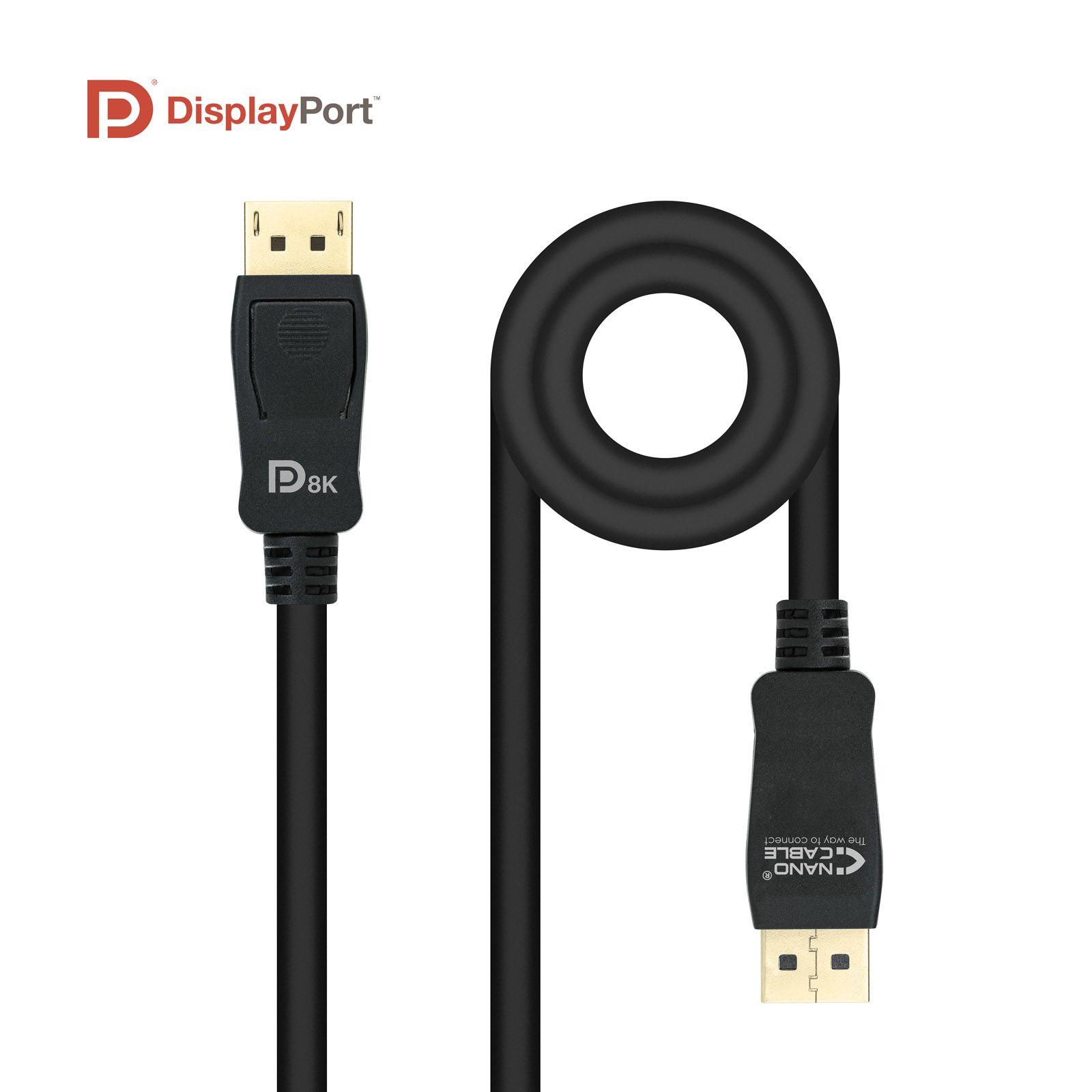 Cabo DisplayPort NANOCABLE 10.15.2500 (0,5 m - Preto)