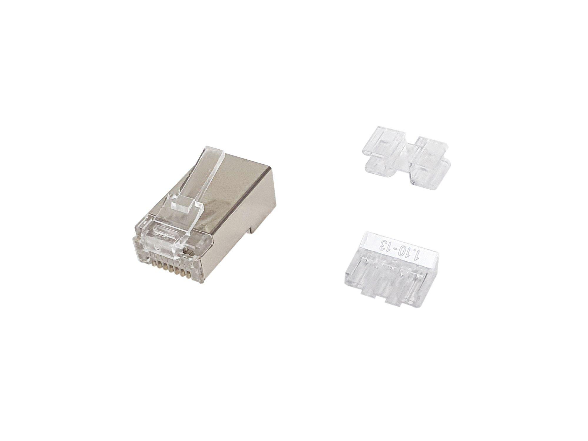 Conjunto de Fichas RJ45 Blindadas EQUIP 121147 (RJ-45 - Aço acetinado e transparente)