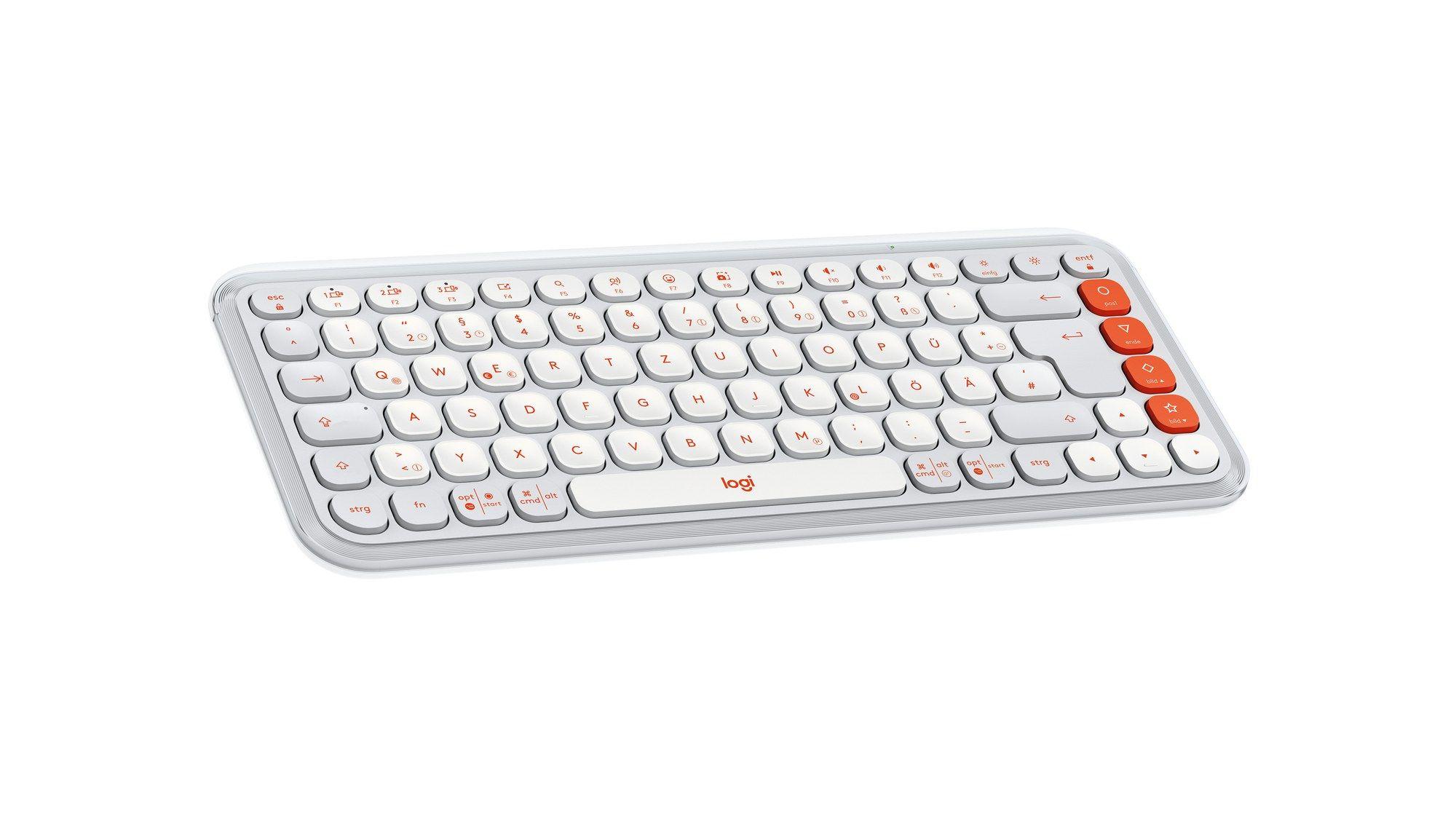 Teclado LOGITECH POP Icon Keys (Alemão - Teclas tesoura - Mini - Branco e Laranja) — miniatura 4