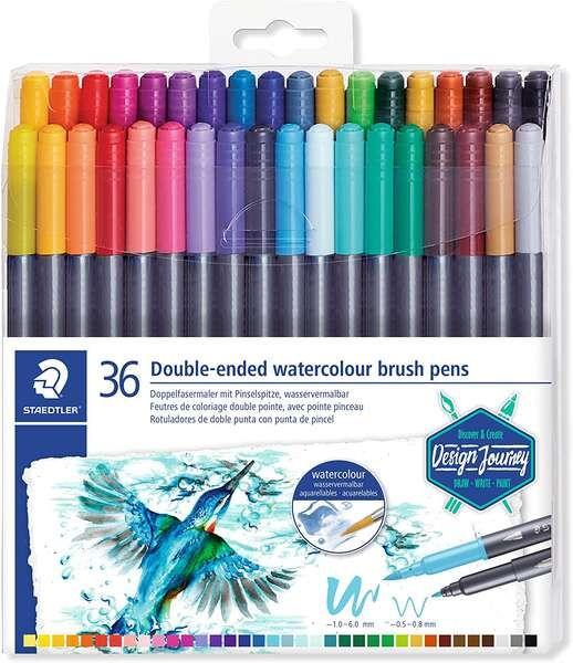 Canetas de Feltro Aguareláveis de Ponta Dupla STAEDTLER 3001 TB36 (Multicor)