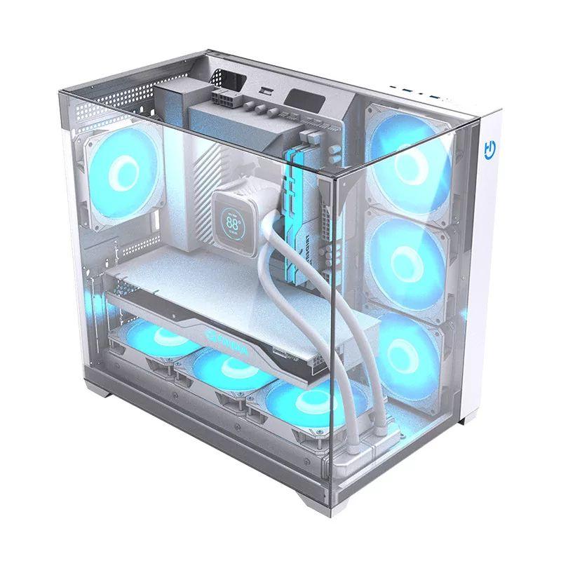Caixa PC Gaming HIDITEC SKY (ATX, micro ATX, ITX - Torre - SECC, Vidro temperado - Branco)