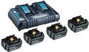 Kit de Baterias e Carregador MAKITA 199483-0 (18V - 4 x 5Ah - Carregador Duplo)