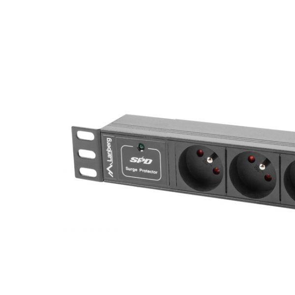 Régua de Tomadas PDU de Bastidor LANBERG PDU-03F-0200-IEC-BK (IEC C14 - Schuko - Preto), miniatura 3