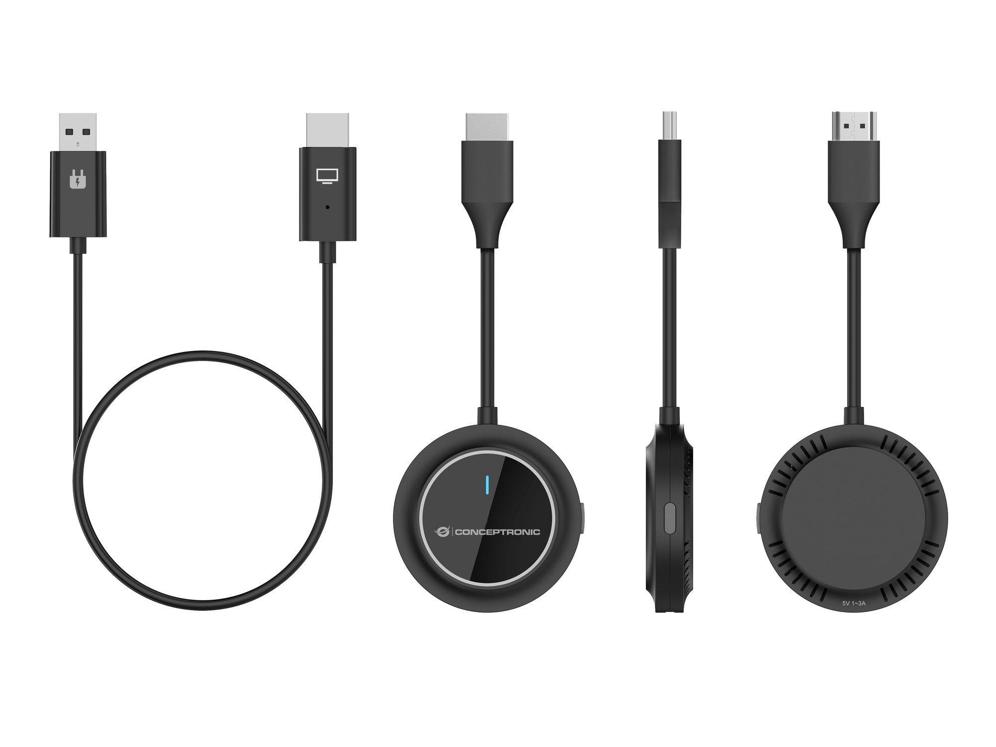 Adaptador de Ecrã Sem Fios CONCEPTRONIC ATHERIC02B (Wi-Fi de 5 GHz - Preto), miniatura 2