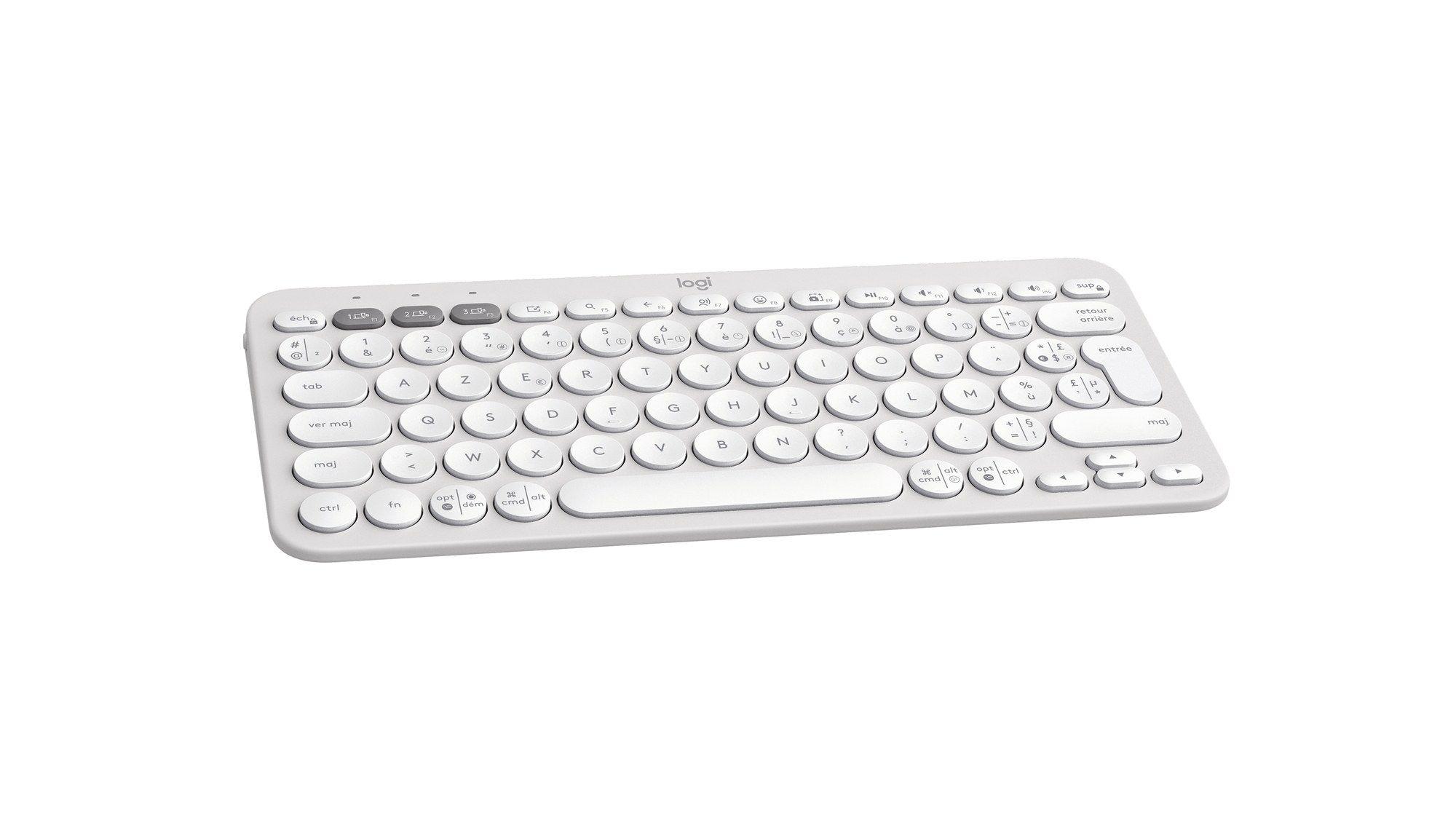 Teclado LOGITECH Pebble Keys 2 K380s (Francês - Teclas tesoura - Mini - Branco) — miniatura 4