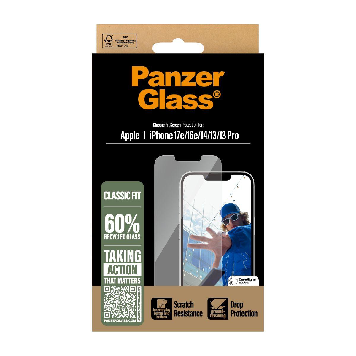 Película de Vidro Temperado PANZERGLASS Classic Fit (Apple - Transparente) — miniatura 3