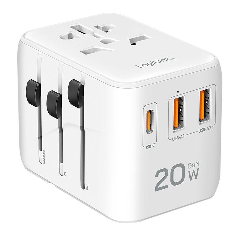 Carregador de Viagem Universal LOGILINK PA0356 (20 W - Branco), miniatura 2