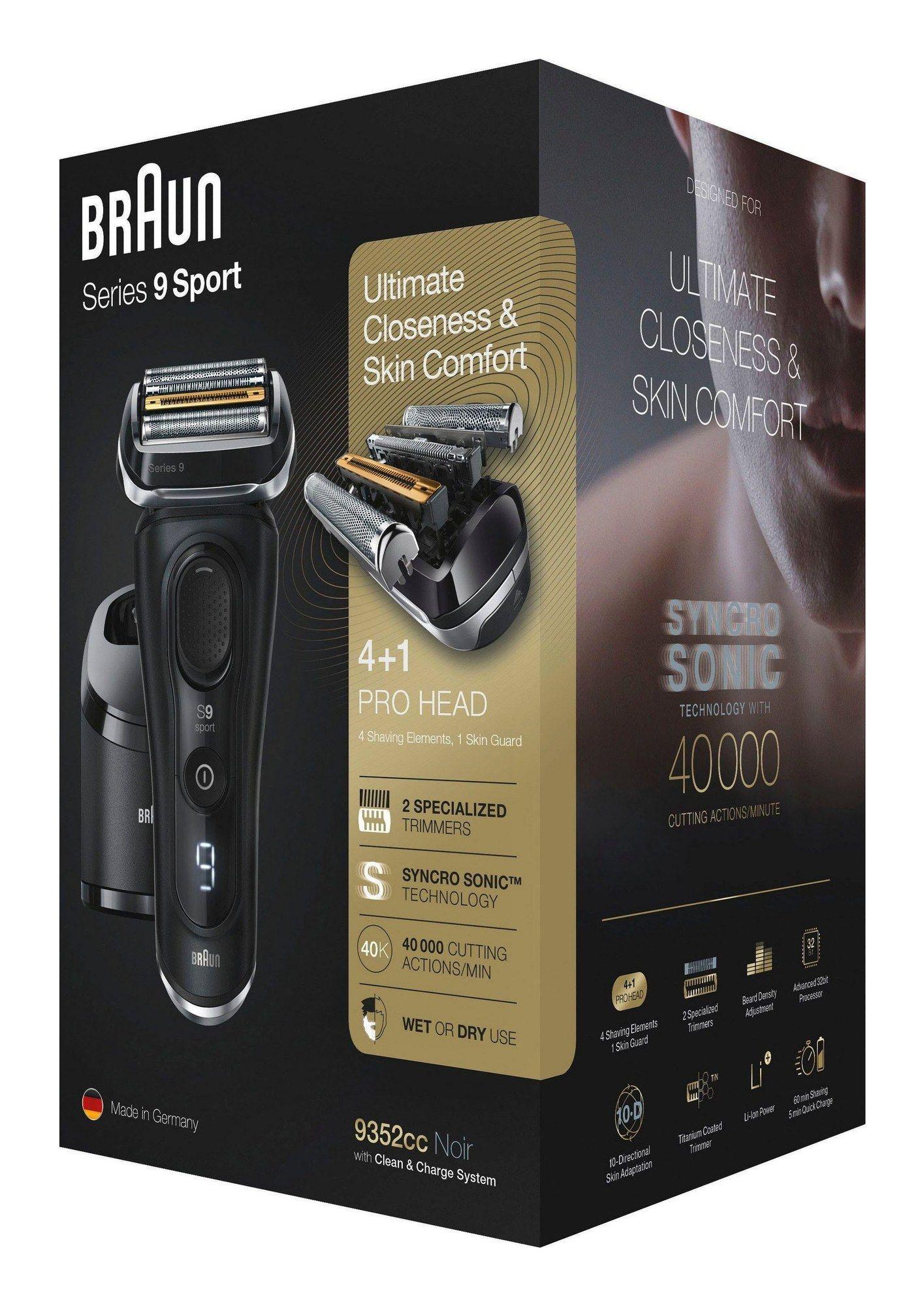 Máquina de Barbear BRAUN Series 9 9352cc System Sport (Preto e Cinzento), miniatura 3