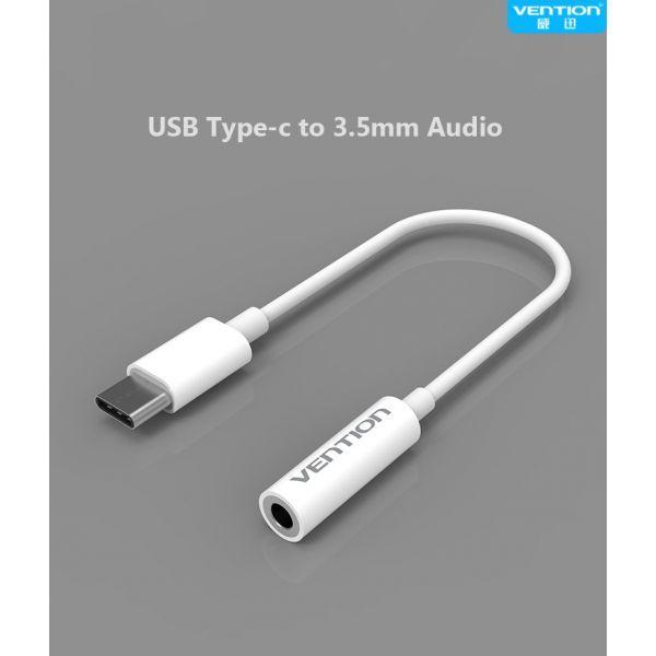 Adaptador de Áudio VENTION CBCBI (10 cm - USB-C - Jack fêmea de 3,5 mm - Preto)