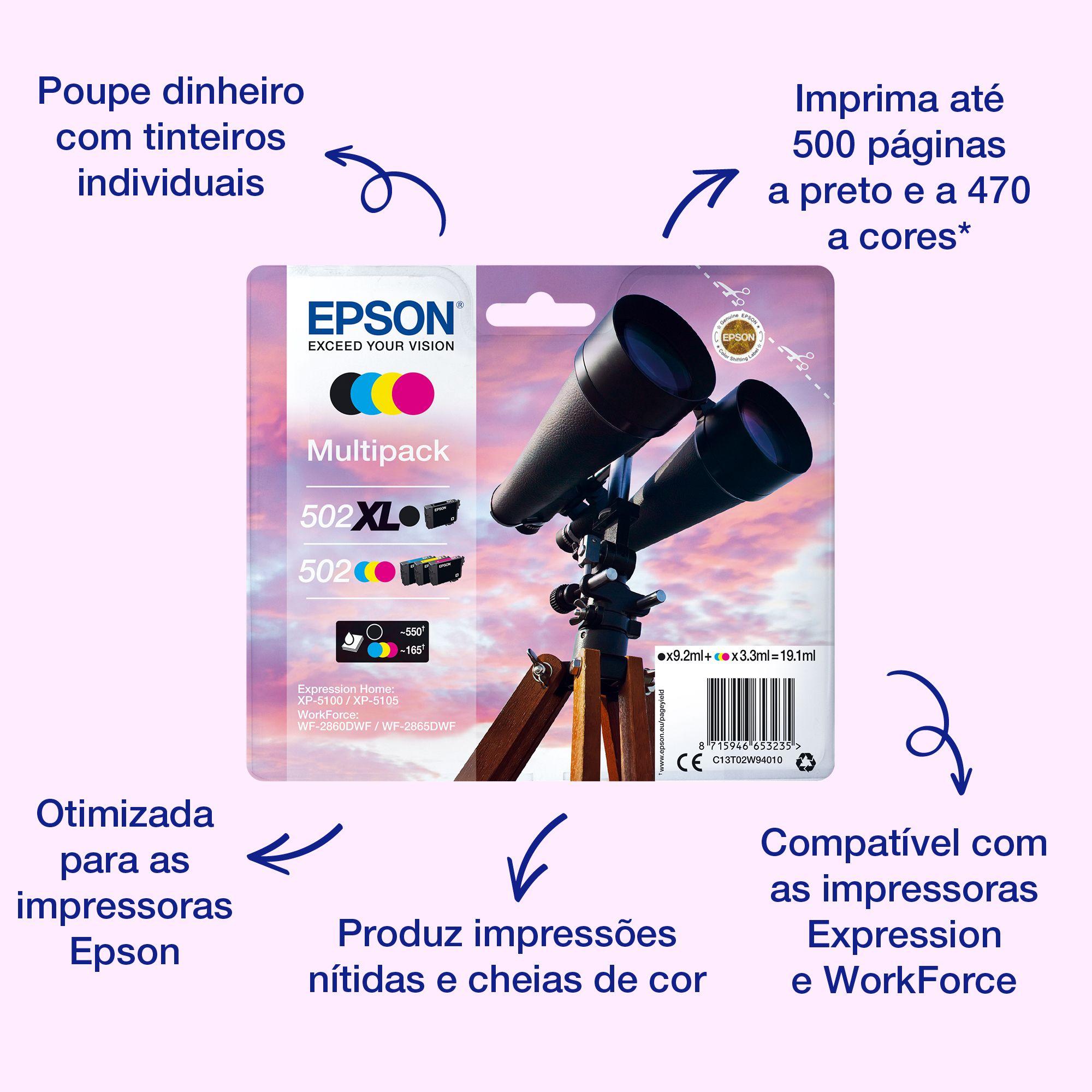 Pack de 4 Tinteiros EPSON 502XL/502 (550 páginas) — miniatura 2