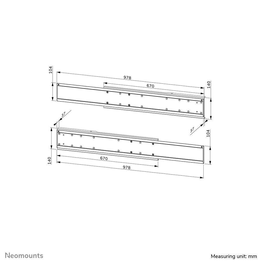 Adaptador Duplo para Suporte de Televisão NEOMOUNTS ADM-875BL2 (800 x 400 mm - 100 x 100 mm - 165,1 cm - Preto), miniatura 12