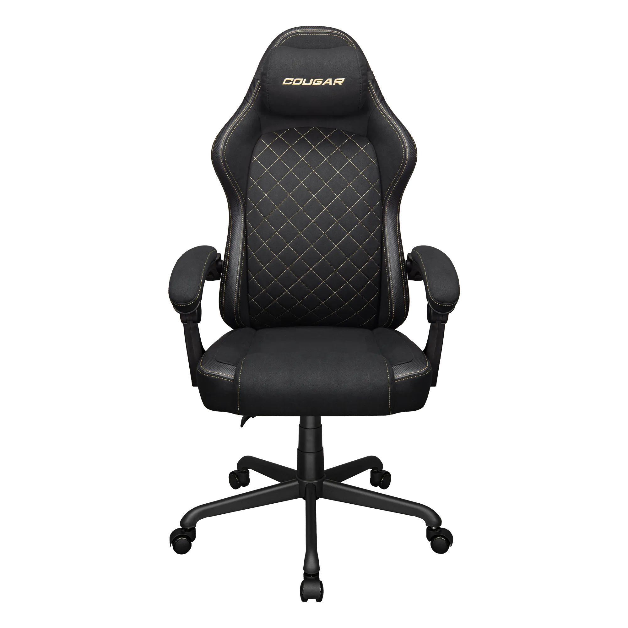 Cadeira Gaming COUGAR Fusion EX Gold F (120 kg - Espuma, Tecido - Tecido - Preto e Dourado)
