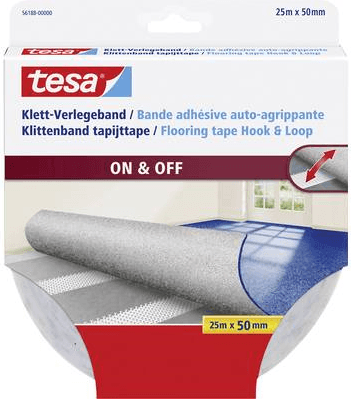 Fita de Fixação Autoaderente para Alcatifas TESA 56188-00000-11 (Branco)